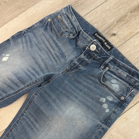 Express Blue Jeans with Distressed Details. Size 6. Low rise. - Picture 3 of 7